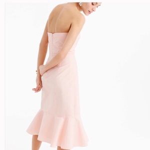 JCREW pink ruffle hem dress